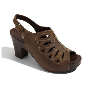 Dansko Rowena Leather Slingback Sandals, brown 9m